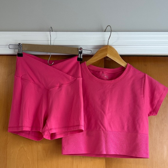 aerie Pants - Aerie Athletic Crop Top and Shorts Set